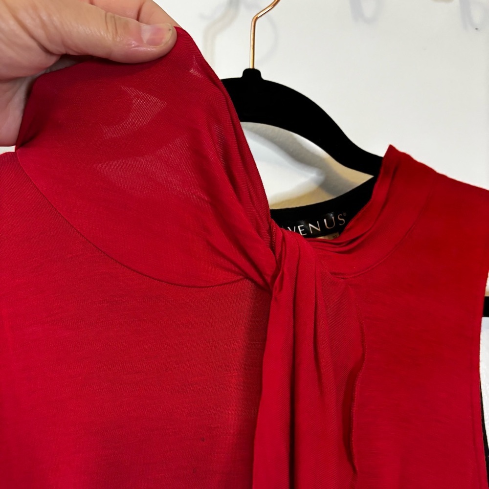 VENUS Red and Black Sheath Midi Dress - Picture 6 of 10